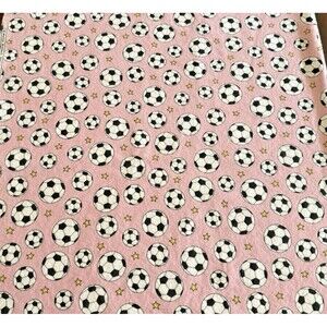 Marcus Bros Fabric Soccer Flannel Pink GIRL SOCCER BALL Sport Cotton Flannel BTY